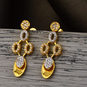 916 Gold CZ Hallmark Ladies Fancy Jummar Earrings LJE518
