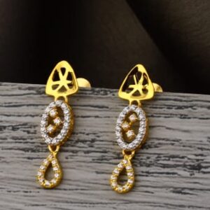 916 Gold CZ Hallmark Ladies Exclusive Jummar Earrings LJE517