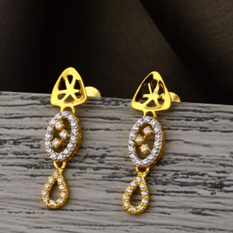 916 Gold CZ Hallmark Ladies Exclusive Jummar Earrings LJE517