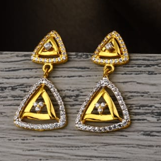 916 Gold CZ Ladies Fancy Jummar Earrings LJE510