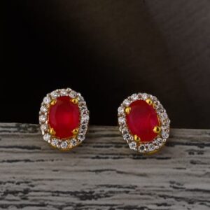 916 gold cz hallmark stylish ladies tops earring lte353