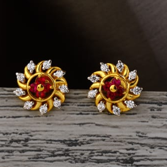 916 Gold CZ Hallmark Exclusive Ladies Tops Earring LTE351