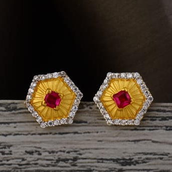 916 Gold CZ Hallmark Ladies Tops Earring LTE347