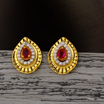 916 Gold CZ Ladies Exclusive Tops Earring LTE342