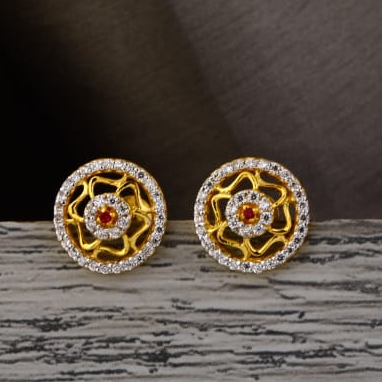 916 Gold CZ Ladies Classic Tops Earring LTE340