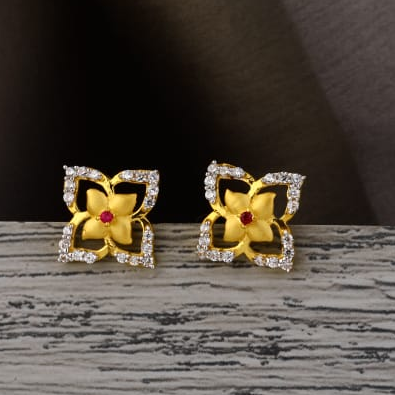 916 Gold Hallmark Ladies Classic Tops Earring LTE332