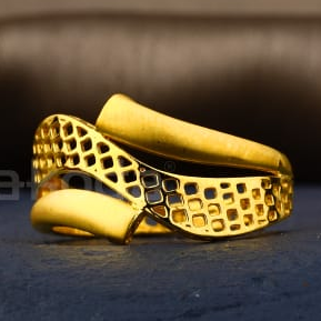 22KT Gold CZ Stylish Ladies Plain Ring LPR620 - Image 2