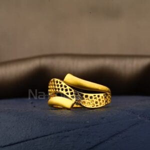 22KT Gold CZ Stylish Ladies Plain Ring LPR620