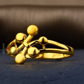 22KT Gold CZ Fancy Ladies Plain Ring LPR619