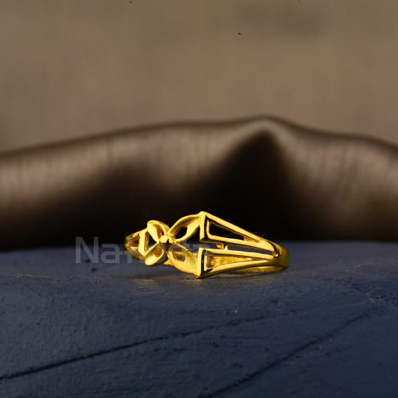 22kt gold cz delicate ladies plain ring lpr617