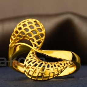 22KT Gold CZ Ladies Plain Ring LPR615