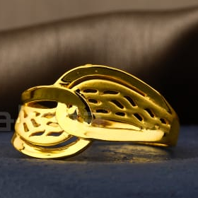 22KT Gold Hallmark Stylish Ladies Plain Ring LPR613 - Image 2