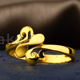 22KT Gold Hallmark Exclusive Ladies Plain Ring LPR611 - Image 2
