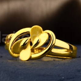 22KT Gold Hallmark Delicate Ladies Plain Ring LPR610 - Image 2