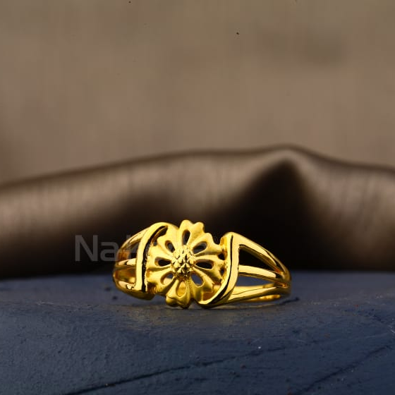 22KT Gold Hallmark Designer Ladies Plain Ring LPR609