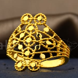 22KT Gold Stylish Ladies Plain Ring LPR606 - Image 2