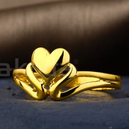 22KT Gold Designer Ladies Plain Ring LPR604 - Image 2