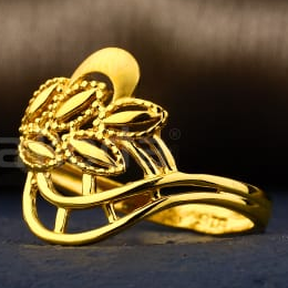 22KT Gold Designer Ladies Plain Ring LPR598 - Image 2