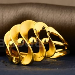 916 Gold CZ Hallmark Delicate Ladies Plain Ring LPR592 - Image 2