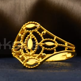 916 Gold CZ Hallmark Ladies Plain Ring LPR588 - Image 2