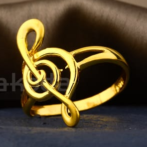 916 Gold CZ Ladies Stylish Plain Ring LPR587 - Image 2