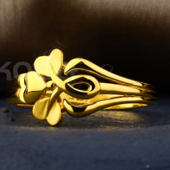 916 Gold CZ Fancy Ladies Plain Ring LPR585 - Image 2