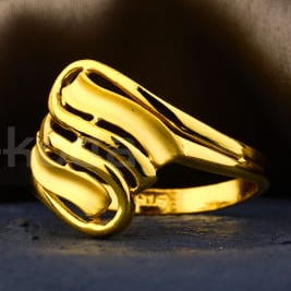 916 Gold CZ Exclusive Ladies Plain Ring LPR583 - Image 2