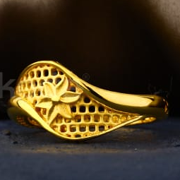 916 Gold CZ Designer Ladies Plain Ring LPR582