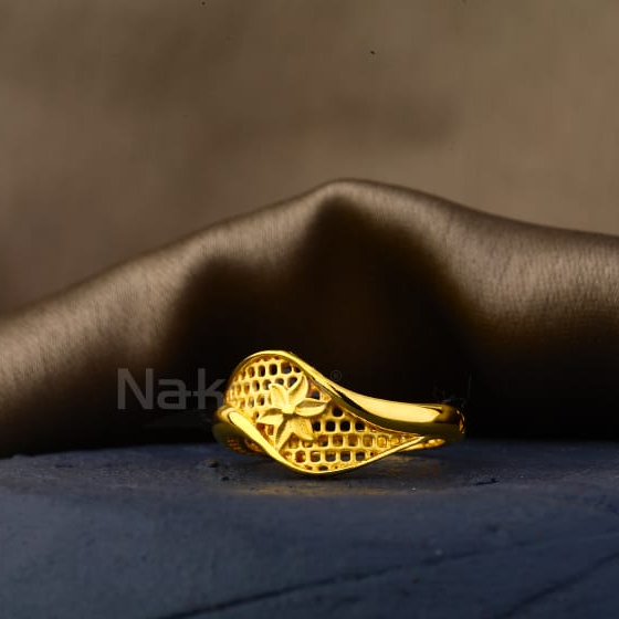 916 Gold CZ Designer Ladies Plain Ring LPR582