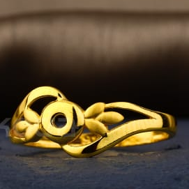 916 Gold CZ Ladies Plain Ring LPR579