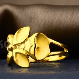916 Gold Hallmark Designer Ladies Plain Ring LPR573 - Image 2