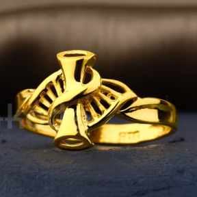 916 Gold Hallmark Stylish Ladies Plain Ring LPR569
