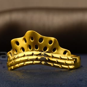 916 Gold Hallmark Fancy Ladies Plain Ring LPR567 - Image 2