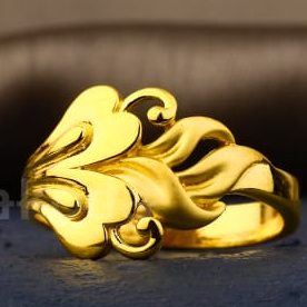 916 Gold Stylish Ladies Plain Ring LPR561