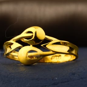 916 Gold Ladies Designer Plain Ring LPR556