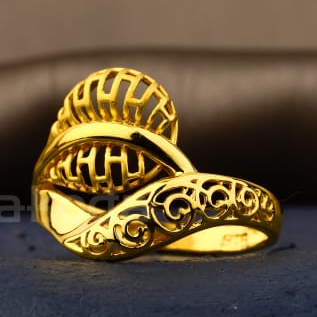 22KT Gold CZ Hallmark Stylish Ladies Plain Ring LPR552 - Image 2