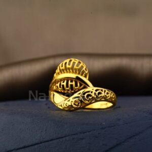 22KT Gold CZ Hallmark Stylish Ladies Plain Ring LPR552