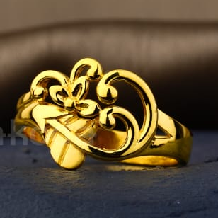 22KT Gold CZ Hallmark Delicate Ladies Plain Ring LPR550 - Image 2