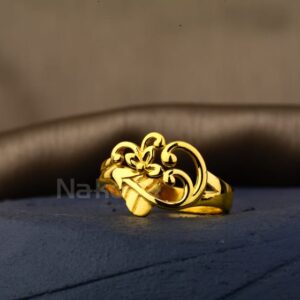 22KT Gold CZ Hallmark Delicate Ladies Plain Ring LPR550