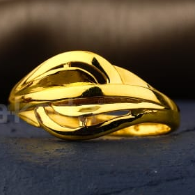 22kt gold cz hallmark designer ladies plain ring lpr549 - Image 2