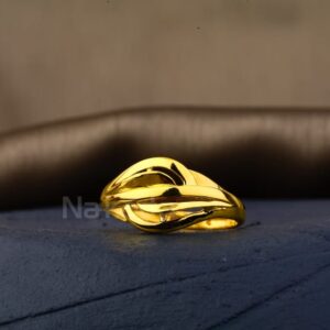 22kt gold cz hallmark designer ladies plain ring lpr549