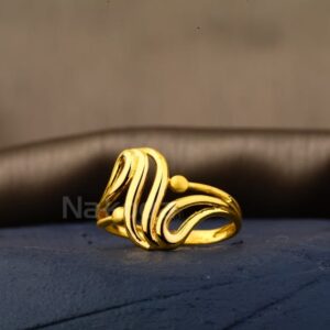 22KT Gold CZ Fancy Ladies Plain Ring LPR544