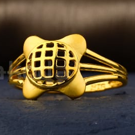 22KT Gold CZ Delicate Ladies Plain Ring LPR541