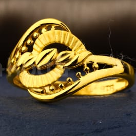 22KT Gold CZ Designer Ladies Plain Ring LPR542 - Image 2