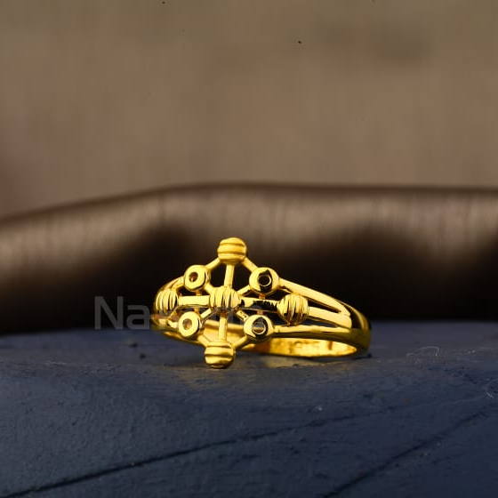 22KT Gold CZ Ladies Plain Ring LPR539