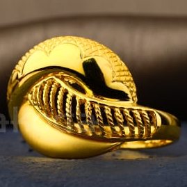 22KT Gold Ladies Stylish Plain Ring LPR531 - Image 3