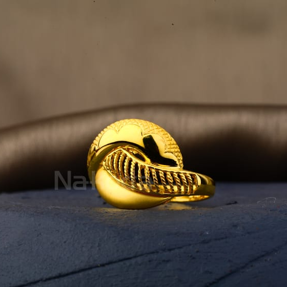 22KT Gold Ladies Stylish Plain Ring LPR531 - Image 2