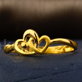 22KT Gold Delicate Ladies Plain Ring LPR525 - Image 2