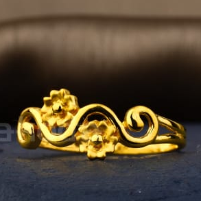 22KT Gold Designer Ladies Plain Ring LPR524 - Image 2