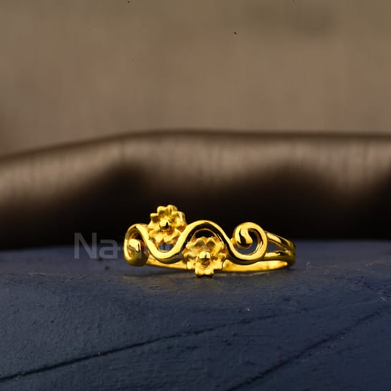 22KT Gold Designer Ladies Plain Ring LPR524